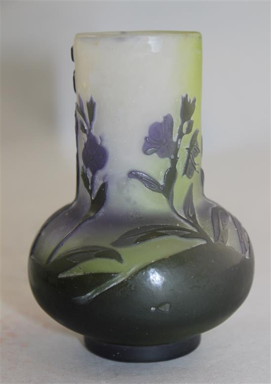 A Galle small cameo glass vase, c.1910, 10.3cm